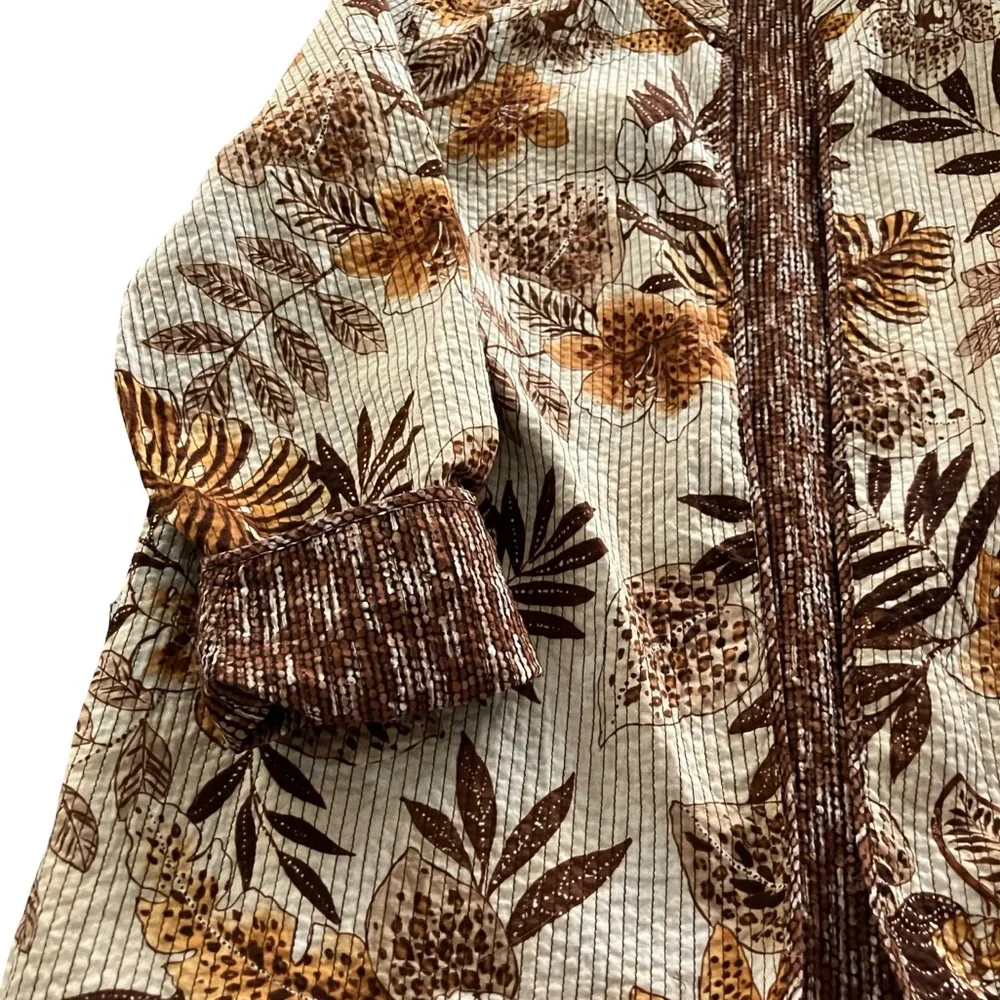 Women’s Reversible Jacket Blazer Open Front Floral Safari Print See Measurements